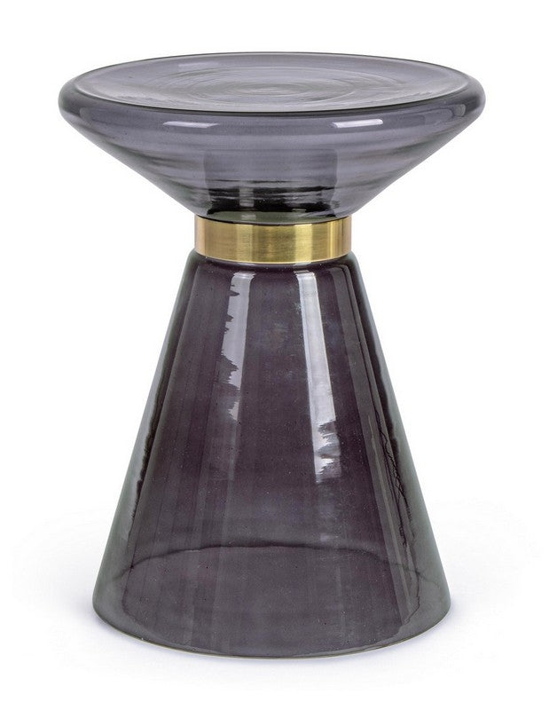 TABLE BASSE AZMIN VERRE GRIS FUMÉ D36