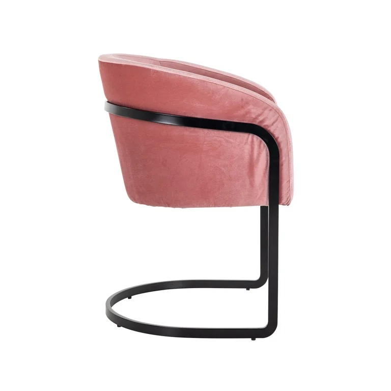 Chaise Chiara en velours blush