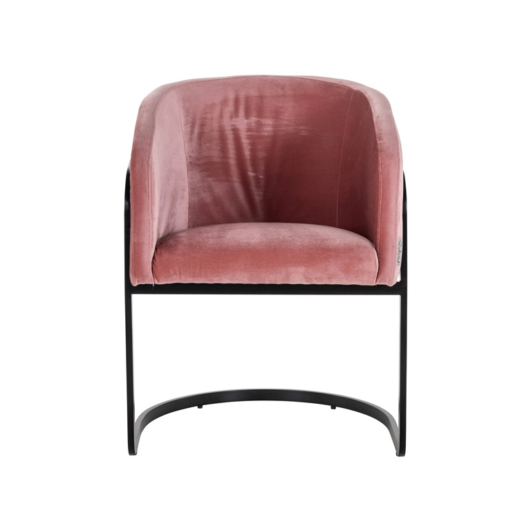 Chaise Chiara en velours blush