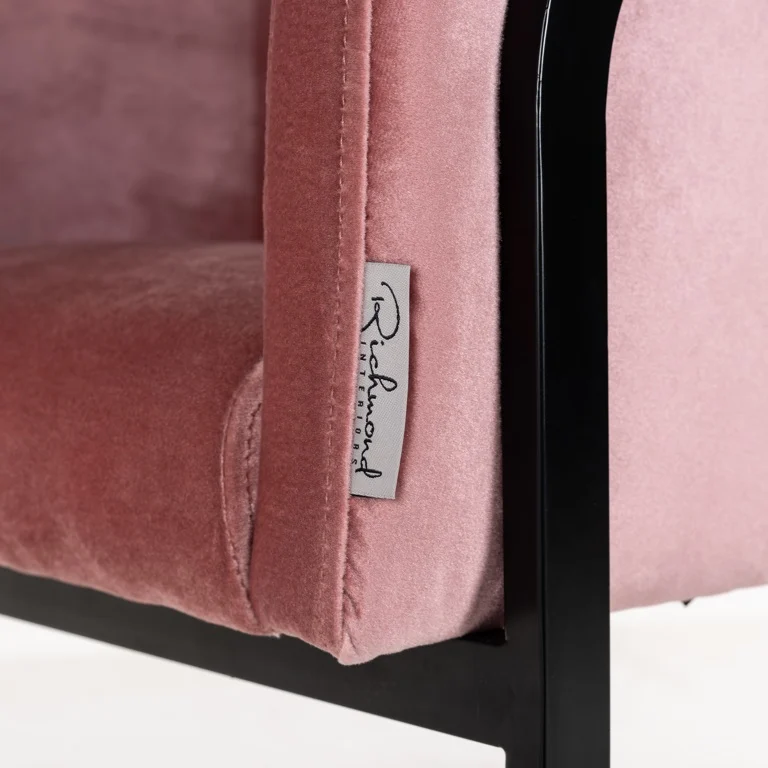 Chaise Chiara en velours blush