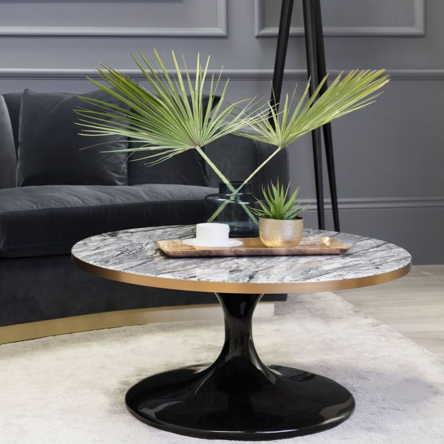 Table basse Parme en faux marbre gris