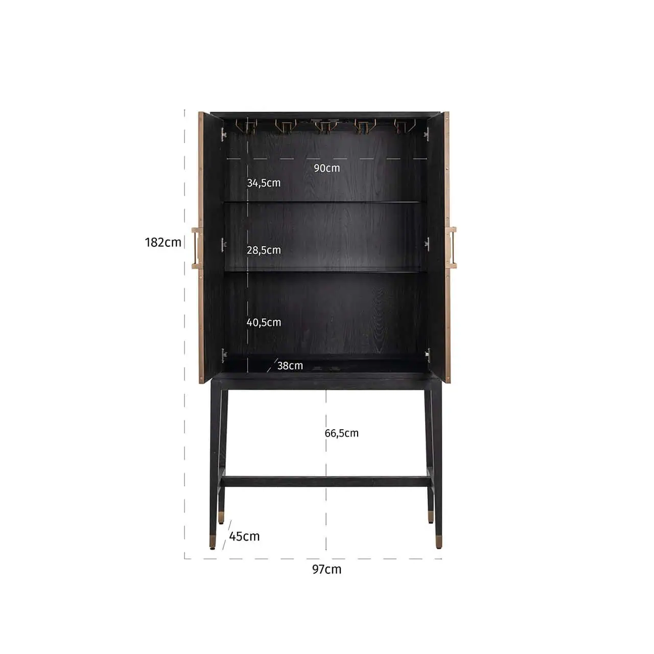 Armoire de bar Bloomville 2-portes (Gold)