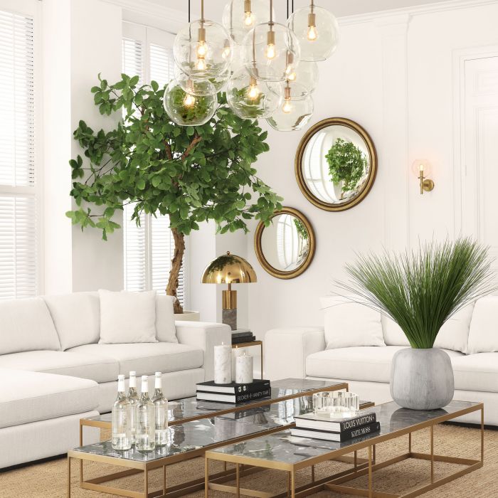 Lampe de table Flair finition laiton, abat-jour inclus