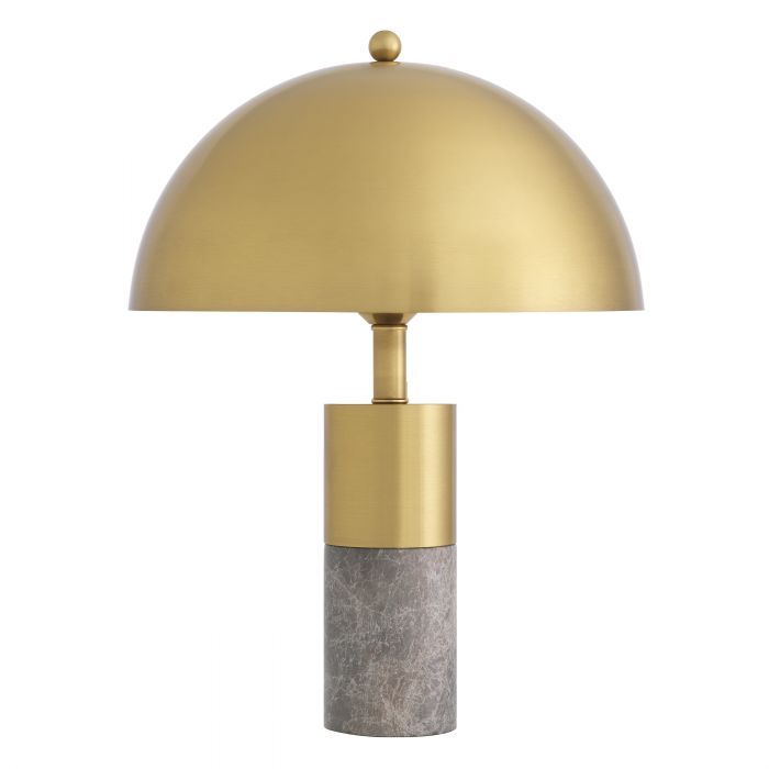 Lampe de table Flair finition laiton, abat-jour inclus