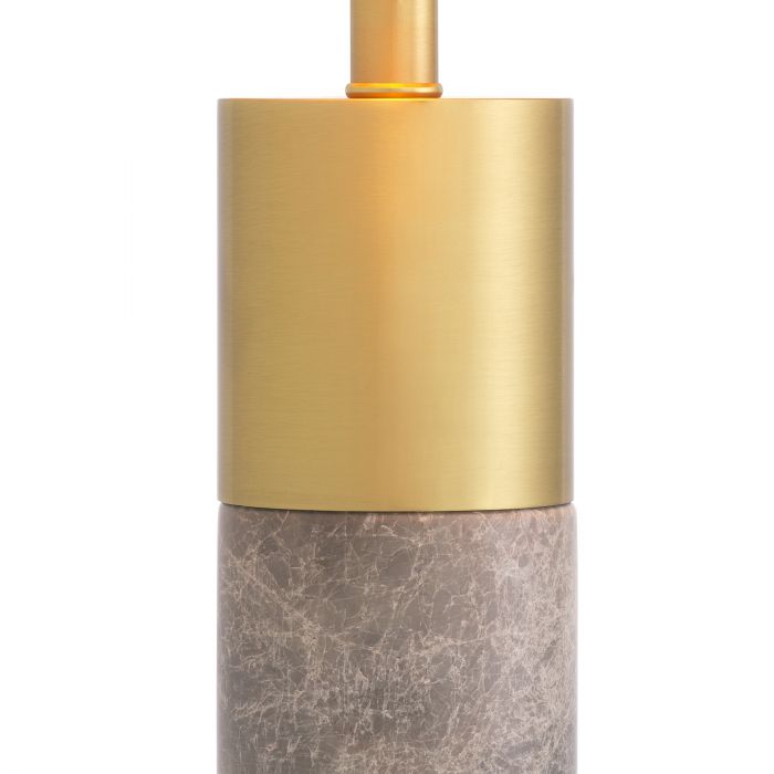 Lampe de table Flair finition laiton, abat-jour inclus