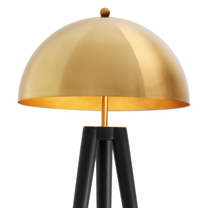 Lampadaire Coyote finition or, abat-jour inclus
