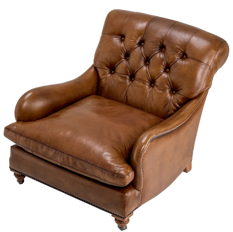 CLUB CHAIR CALEDONIAN TOBACCO LEATHER