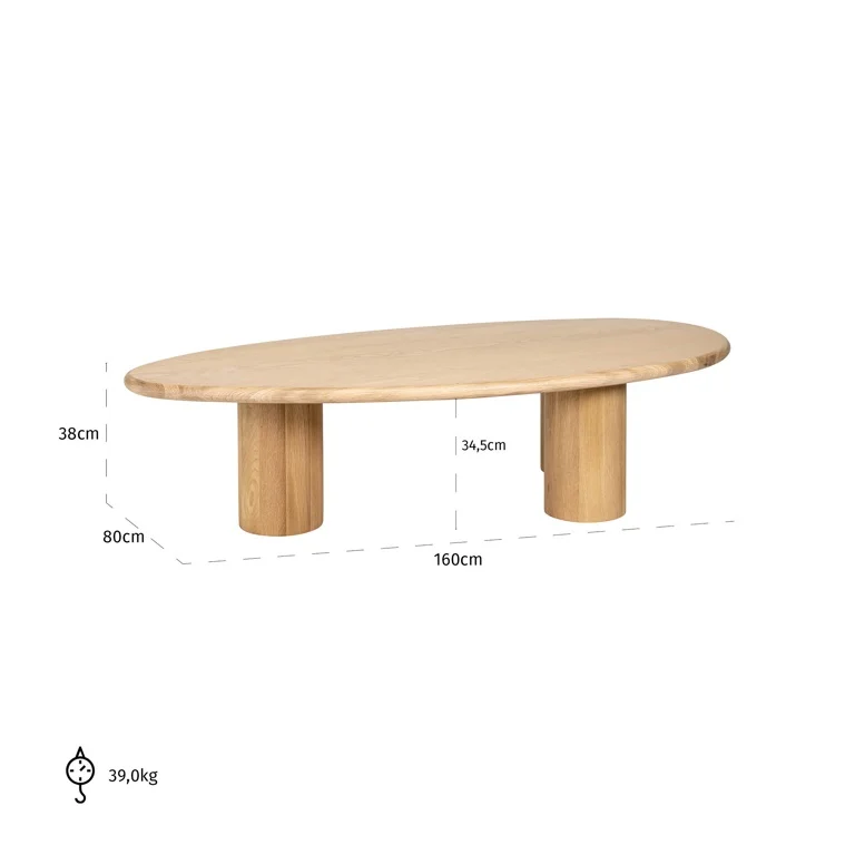 Table basse Oakley (Chêne naturel)