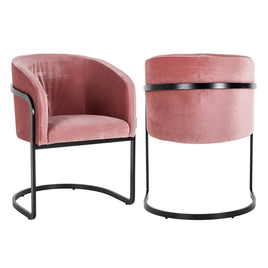 Chiara chair in blush velvet 