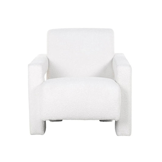 Lounge chair Casey white furry fire retardant