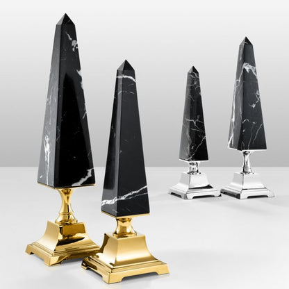 Layford S Obelisk Black Marble Gold Finish