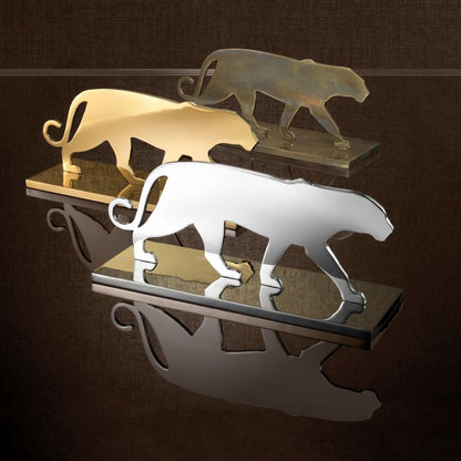 Panther Silhouette Brass Plated Object