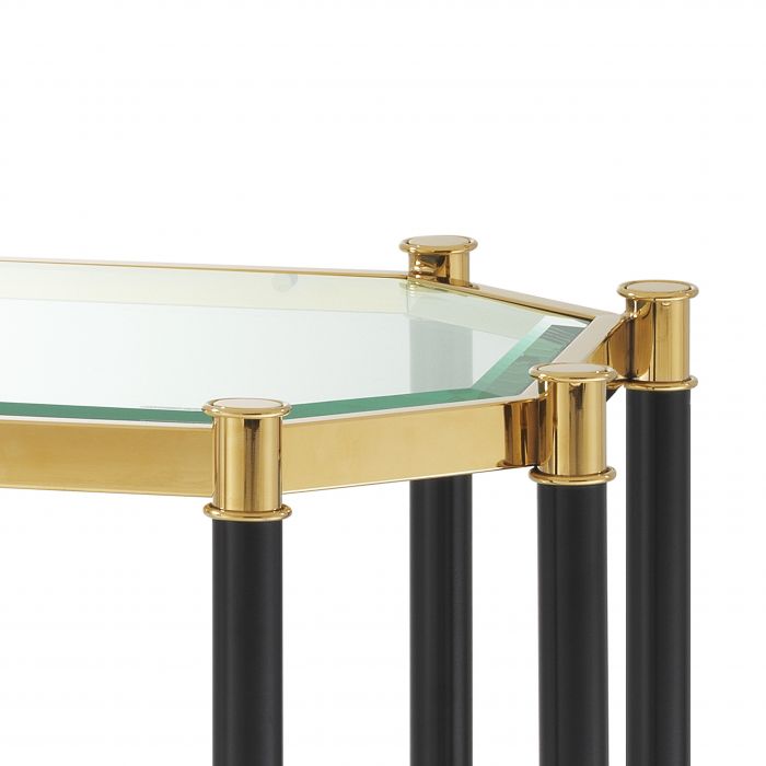 Table Console Florence finition or et noir