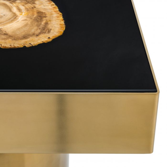 Villiers side table in matte gold finish